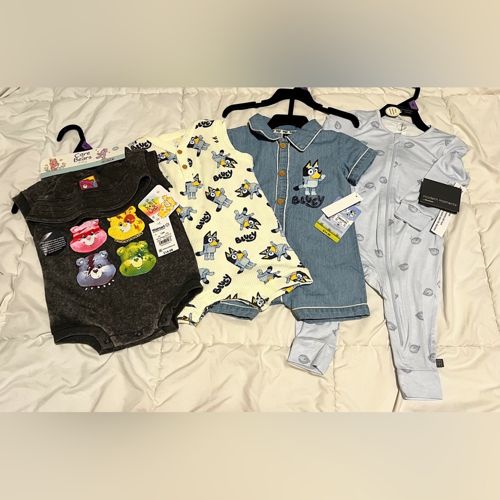 Multiples Kids Bodysuit Set - Black, White, Blue